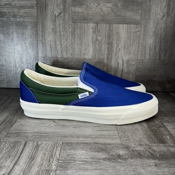 Vans Other - Vans Classic Slip On Men's size 12 Blue Green Canvas Skate Shoes